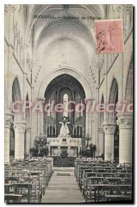 Postcard Old Bougival Interior of the Church