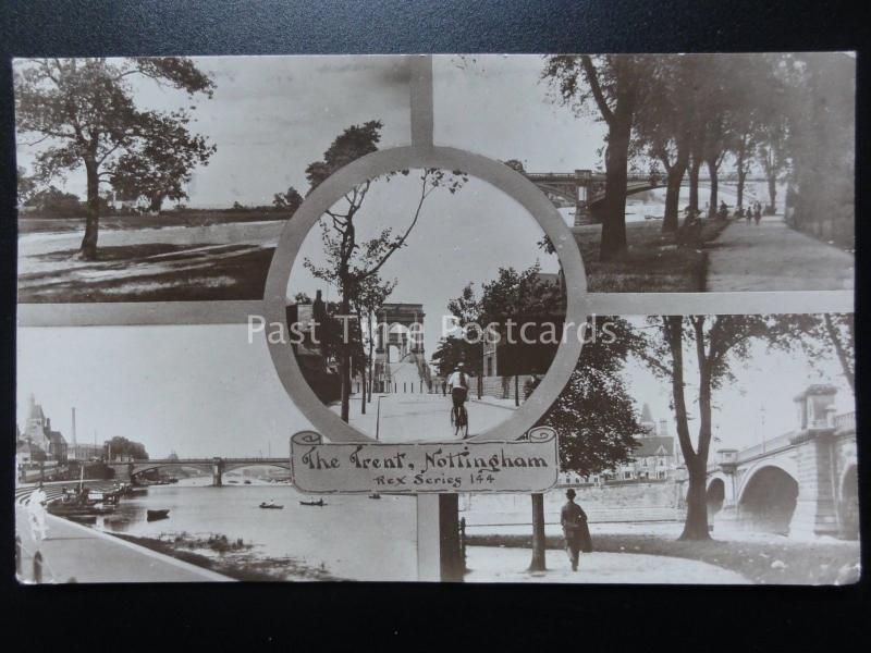 Nottinghamshire THE RIVER TRENT 5 Image Multiview c1934 Old RP Postcard