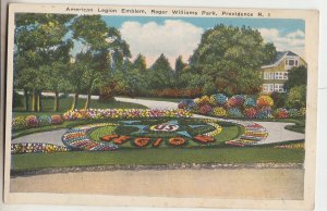 P2722 old postcard american legion emblem roger willims park providenve R.I.