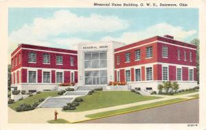 Delaware, OH     OHIO WESLEYAN UNIVERSITY-Memorial Union Building    Postcard