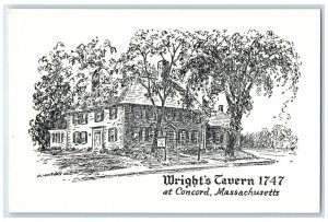 c1940's Wright's Tavern Headquarters Concord Massachusetts MA Vintage Postcard