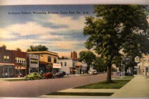 Unused Linen ATLANTIC GAS STATION in Forty Fort Pennsylvania PA Postcard y2300