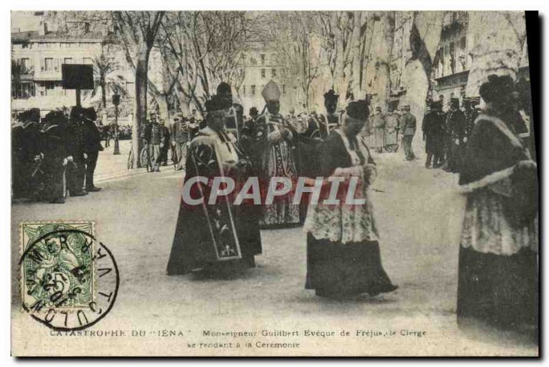 Old Postcard From Disaster Jena Guilibert Monsignor Bishop of Frejus The visi...