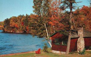 Vintage Postcard  Lake Side Cabin Eau Claire Wisconsin WI