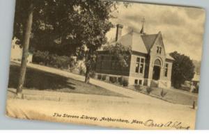 ASHBURNHAM MA Stevens Library c1910 Postcard