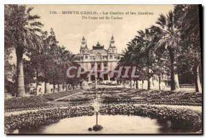 Old Postcard Monte Carlo Casino and Gardens