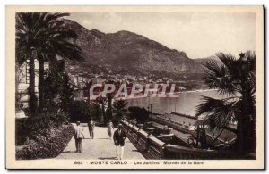 Old Postcard Monte Carlo Gardens Montee De La Gare