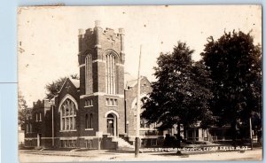 Cedar Falls Iowa IA Postcard RPPC Photo Presbyterian Church 1921 Posted Vintage