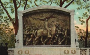 Vintage Postcard Sculpture Battle Memorial Boston Massachusetts Mason Bros. Pub.