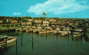 Vintage Postcard Bird's Eye View Fisherman's Paradise Boats Ocean City Maryland