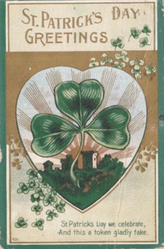 Saint Patrick's Day With Shamrocks 1910