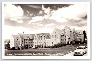Moscow ID 1950 Bullet Nose Ford Custom~Chrisman, Willis, Sweet, Ross Halls RPPC