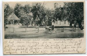Mills County Court House Glenwood Iowa 1908 postcard