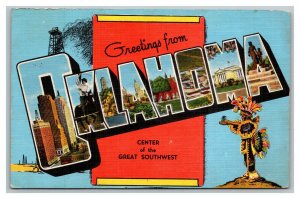 Vintage 1940's Postcard Greetings From Oklahoma Great Southwest - City Views