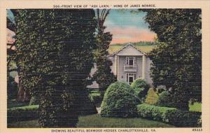Virginia Charlottesville Front View Of Ash Lawn Home Of James Monroe