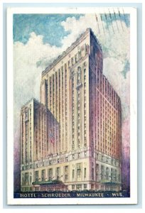1944 Hotel Schroeder Milwaukee Wisconsin WI Posted Vintage Postcard 