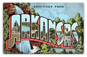 Greetings From Arkansas LARGE Letter Postcard