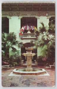 State View~Washington DC~Patio~Pan American Union Bldg~Flags~Fountain~Vtg PC