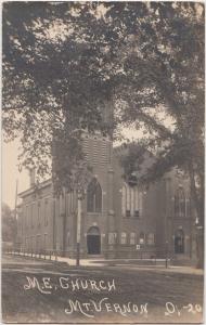 Ohio Real Photo RPPC Postcard MOUNT MT VERNON 1913 M.E. Church Building