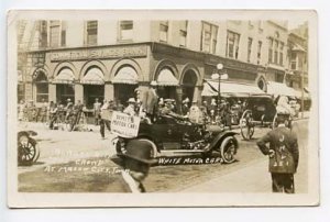 Mason City IA White Motor Car Hartworn Auto Co. Ad RPPC Real Photo Postcard