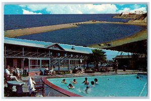 Corpus Christi Texas Postcard Motel Sea Ranch Poolside View 1960 Vintage Antique