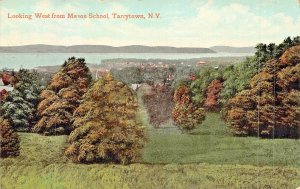 TARRYTOWN NEW YORK~LOOKING WEST FROM MASON SCHOOL~1910 VALENTINE PUBL POSTCARD