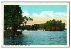 1947 Outlet Of Great Lake Forest Seaside Houses Belgrade Lake Maine ME Postcard