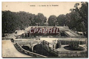 Nimes Old Postcard The Garden Fountain