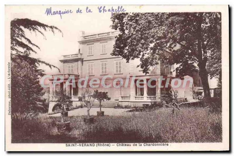 Postcard Old Saint Verand Chateau De La Chardonniere