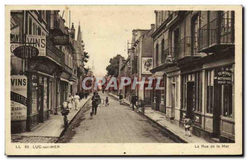 Old Postcard Luc Sur Mer Street Sea