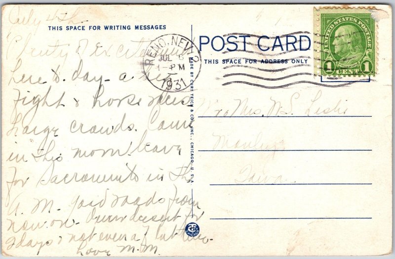 1931 Steamboat Springs 11 Miles South Of Reno Nevada NV Posted Postcard