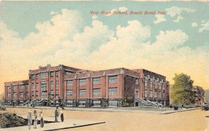 J60/ South Bend Indiana Postcard c1910 New High School Building  237