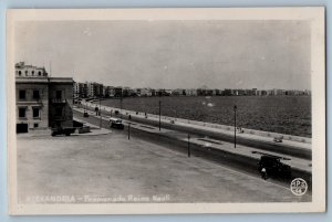 Alexandria Egypt Postcard Promenade Rania Nazli c1930's Vintage RPPC Photo