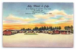 Ritz Motel & Cafe Ft. Smith Ark. Arkansas Postcard