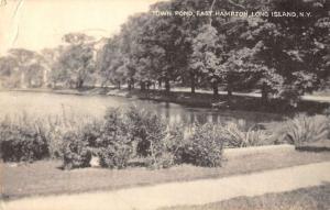 Hampton Long Island New York Town Pond Antique Postcard K36697