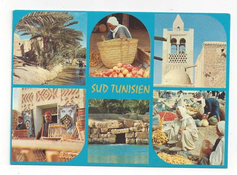 Africa Tunisia Sud Tunisien Multiview Vtg Postcard 4X6 