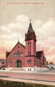 Pasadena CA-California, 1908 St. Andrews Roman Catholic Church Vintage Postcard