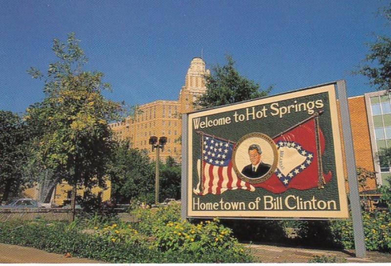 Arkansas Welcome To Hot Springs Hometown Of Bill Clinton Hand Painted Sign On...