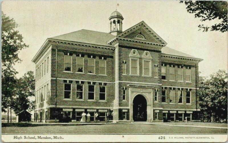 Mendon Michigan~High School~School Teachers Out Front~c1910 CU Williams 