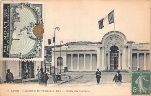 LYON FRANCE EXPOSITION COLONIAL HALL POSTER STAMP POSTCARD EXCHANGE 1914