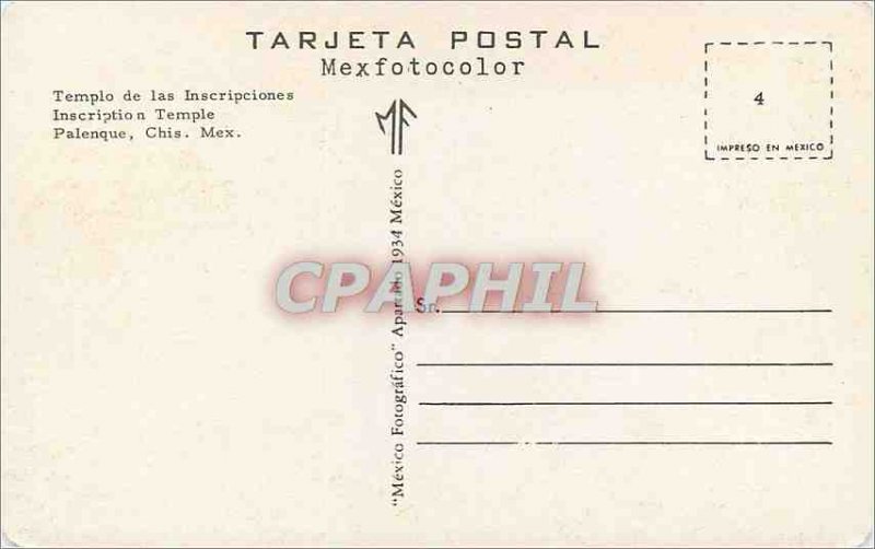 Postcard Modern Mexico Sign Temple