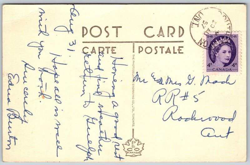 Postcard Southampton Ontario c1957 Hampton Villa Queen Anne Style Mansion PECO