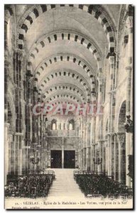 Old Postcard Vezelay Madeleine Church The Vaults view Taking the Nave