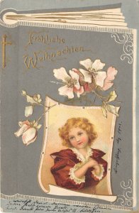 uk40932 frohliche weihnachten christmas greetings embossed germany fantasy