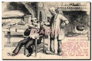 Old Postcard Our good peasants Hairdresser Wig village Folklore