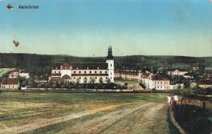 Velehrad Monastery Czech Republic Vintage Postcard Historic Church Horse Rider