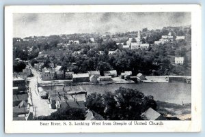 1940 Bear River Nova Scotia Canada Postcard Looking West Steeple United Church
