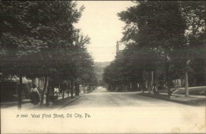 Oil City PA West First St. c1905 Postcard