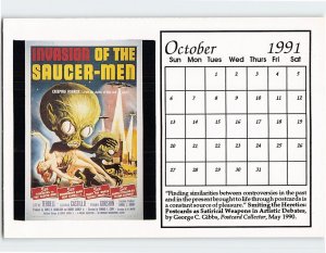 Postcard Invasion Of The Saucer-Men, 1991 October Movie Poster Calendar