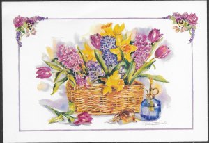 US  unused. Spring Flower Basket.  Support Cystic Fibrosis Research.